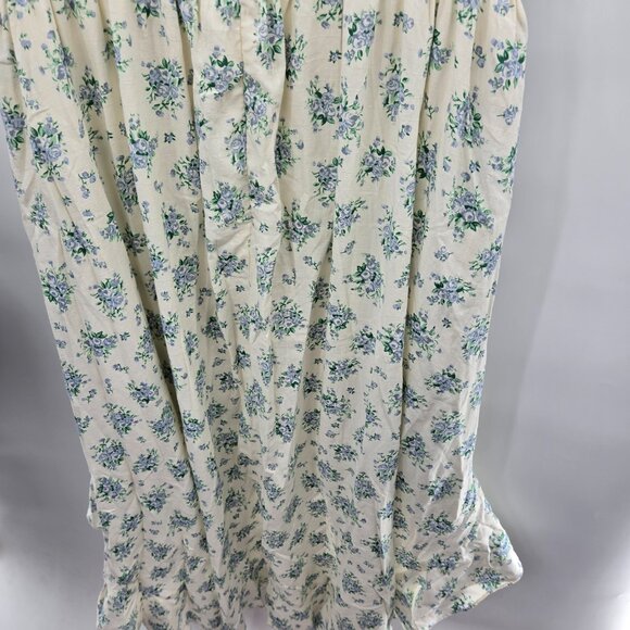 En Creme Cream Blue Floral Hi-Low Dress Size Large - Picture 14 of 16